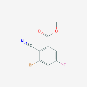 molecular formula C9H5BrFNO2 B1409650 Methyl 3-bromo-2-cyano-5-fluorobenzoate CAS No. 1806848-58-7