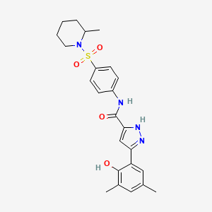 5-(2-hydroxy-3,5-dimethylphenyl)-N-{4-[(2-methylpiperidin-1-yl)sulfonyl]phenyl}-1H-pyrazole-3-carboxamide