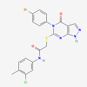 2-((5-(4-bromophenyl)-4-oxo-4,5-dihydro-1H-pyrazolo[3,4-d]pyrimidin-6-yl)thio)-N-(3-chloro-4-methylphenyl)acetamide