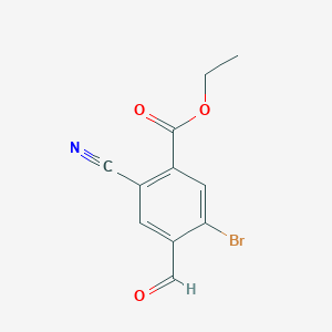molecular formula C11H8BrNO3 B1409651 Ethyl 5-bromo-2-cyano-4-formylbenzoate CAS No. 1805104-60-2