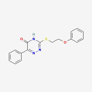 3-[(2-Phenoxyethyl)sulfanyl]-6-phenyl-1,2,4-triazin-5-ol