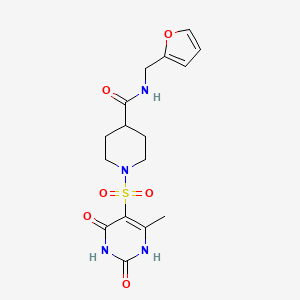 1-[(2,4-dihydroxy-6-methylpyrimidin-5-yl)sulfonyl]-N-(furan-2-ylmethyl)piperidine-4-carboxamide