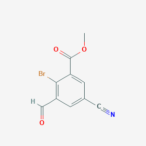 molecular formula C10H6BrNO3 B1409655 Methyl 2-bromo-5-cyano-3-formylbenzoate CAS No. 1805592-34-0