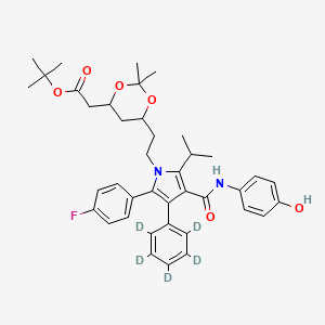 (6-2-[2-(4-Fluoro-phenyl)-4-(4-hydroxy-phenylcarbamoyl)-5-isopropyl-3-phenyl-D5-pyrrol-1-yl]-ethyl-2,2-dimethyl-[1,3]-dioxane-4-yl)-acetic Acid, tert-Butyl Ester