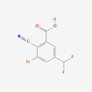 molecular formula C9H4BrF2NO2 B1409662 3-Bromo-2-cyano-5-(difluoromethyl)benzoic acid CAS No. 1805213-90-4