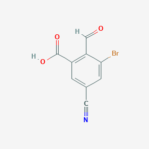 molecular formula C9H4BrNO3 B1409664 3-Bromo-5-cyano-2-formylbenzoic acid CAS No. 1805246-96-1