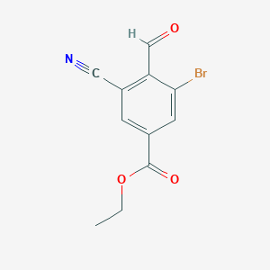 molecular formula C11H8BrNO3 B1409665 Ethyl 3-bromo-5-cyano-4-formylbenzoate CAS No. 1807078-42-7