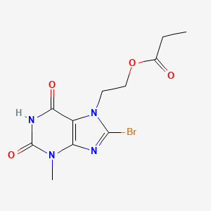 2-(8-bromo-3-methyl-2,6-dioxopurin-7-yl)ethyl propanoate