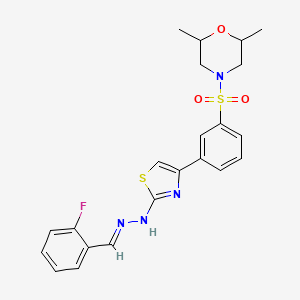 4-[(3-{(2Z)-2-[(2E)-(2-fluorobenzylidene)hydrazinylidene]-2,3-dihydro-1,3-thiazol-4-yl}phenyl)sulfonyl]-2,6-dimethylmorpholine