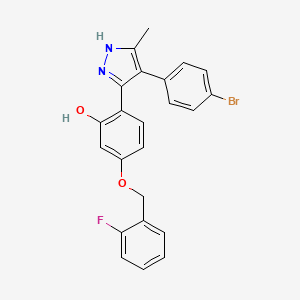 2-[4-(4-bromophenyl)-3-methyl-1H-pyrazol-5-yl]-5-[(2-fluorobenzyl)oxy]phenol