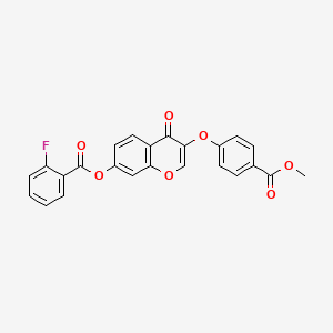 3-[4-(Methoxycarbonyl)phenoxy]-4-oxochromen-7-yl 2-fluorobenzoate