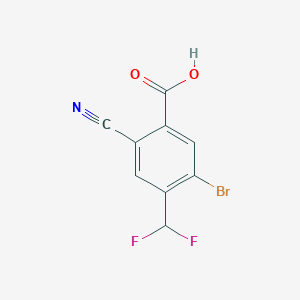 molecular formula C9H4BrF2NO2 B1409668 5-溴-2-氰基-4-(二氟甲基)苯甲酸 CAS No. 1805481-07-5