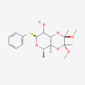 molecular formula C18H26O6S B14096686 (2R,3R,4aS,5S,7S)-2,3-dimethoxy-2,3,5-trimethyl-7-phenylsulfanyl-5,7,8,8a-tetrahydro-4aH-pyrano[3,4-b][1,4]dioxin-8-ol 