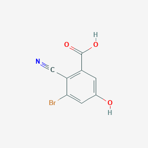 molecular formula C8H4BrNO3 B1409669 3-Bromo-2-cyano-5-hydroxybenzoic acid CAS No. 1804381-52-9