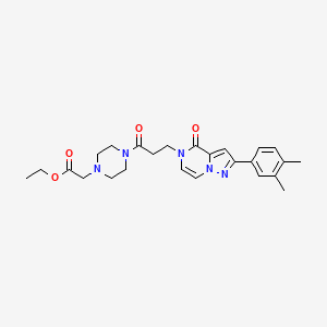 ethyl (4-{3-[2-(3,4-dimethylphenyl)-4-oxopyrazolo[1,5-a]pyrazin-5(4H)-yl]propanoyl}piperazin-1-yl)acetate