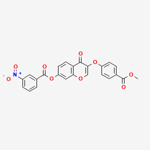 molecular formula C24H15NO9 B14096698 3-(4-(methoxycarbonyl)phenoxy)-4-oxo-4H-chromen-7-yl 3-nitrobenzoate 