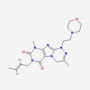 molecular formula C19H27N7O3 B14096714 7-[(2E)-but-2-en-1-yl]-3,9-dimethyl-1-[2-(morpholin-4-yl)ethyl]-1,4-dihydro[1,2,4]triazino[3,4-f]purine-6,8(7H,9H)-dione 