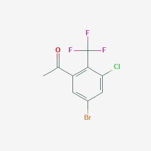 molecular formula C9H5BrClF3O B1409673 5'-Bromo-3'-chloro-2'-(trifluoromethyl)acetophenone CAS No. 1807029-30-6