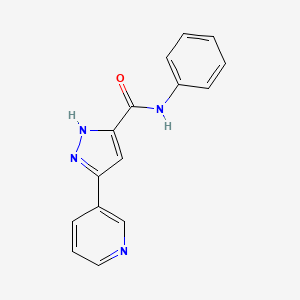 N-phenyl-5-(pyridin-3-yl)-1H-pyrazole-3-carboxamide