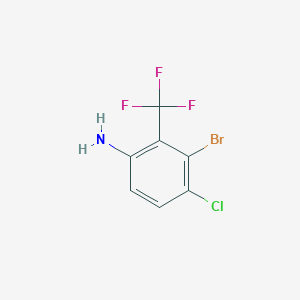 molecular formula C7H4BrClF3N B1409674 3-Bromo-4-chloro-2-(trifluoromethyl)aniline CAS No. 1807221-69-7