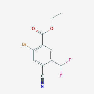 molecular formula C11H8BrF2NO2 B1409676 Ethyl 2-bromo-4-cyano-5-(difluoromethyl)benzoate CAS No. 1805130-91-9