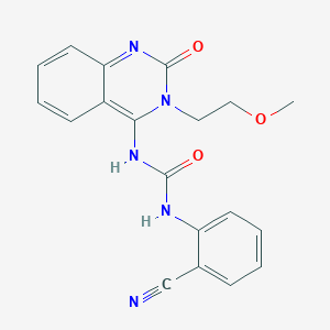 molecular formula C19H17N5O3 B14096767 (E)-1-(2-cyanophenyl)-3-(3-(2-methoxyethyl)-2-oxo-2,3-dihydroquinazolin-4(1H)-ylidene)urea 