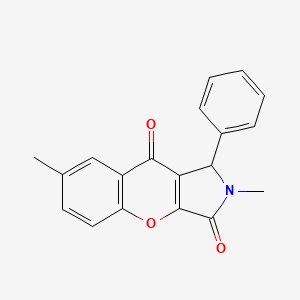 molecular formula C19H15NO3 B14096806 2,7-dimethyl-1-phenyl-1H-chromeno[2,3-c]pyrrole-3,9-dione 