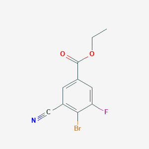 molecular formula C10H7BrFNO2 B1409681 Ethyl 4-bromo-3-cyano-5-fluorobenzoate CAS No. 1805484-68-7