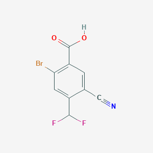 molecular formula C9H4BrF2NO2 B1409684 2-Bromo-5-cyano-4-(difluoromethyl)benzoic acid CAS No. 1807073-30-8