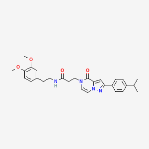 N-[2-(3,4-dimethoxyphenyl)ethyl]-3-{4-oxo-2-[4-(propan-2-yl)phenyl]pyrazolo[1,5-a]pyrazin-5(4H)-yl}propanamide