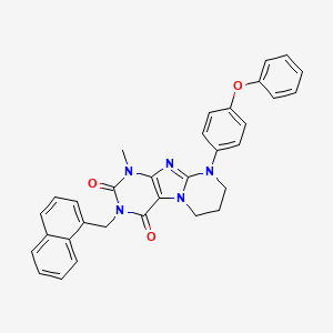 1-methyl-3-(naphthalen-1-ylmethyl)-9-(4-phenoxyphenyl)-7,8-dihydro-6H-purino[7,8-a]pyrimidine-2,4-dione