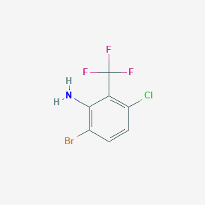 molecular formula C7H4BrClF3N B1409685 6-Bromo-3-chloro-2-(trifluoromethyl)aniline CAS No. 1807018-53-6