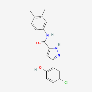 5-(5-chloro-2-hydroxyphenyl)-N-(3,4-dimethylphenyl)-1H-pyrazole-3-carboxamide