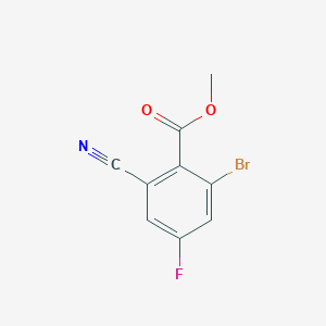 molecular formula C9H5BrFNO2 B1409686 Methyl 2-bromo-6-cyano-4-fluorobenzoate CAS No. 1805523-59-4