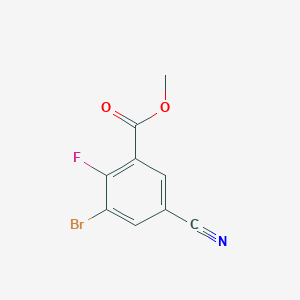 molecular formula C9H5BrFNO2 B1409688 Methyl 3-bromo-5-cyano-2-fluorobenzoate CAS No. 1805591-06-3