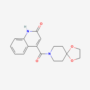 molecular formula C17H18N2O4 B14096898 1,4-Dioxa-8-azaspiro[4.5]dec-8-yl(2-hydroxyquinolin-4-yl)methanone 