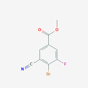 molecular formula C9H5BrFNO2 B1409690 Methyl 4-bromo-3-cyano-5-fluorobenzoate CAS No. 1805246-26-7