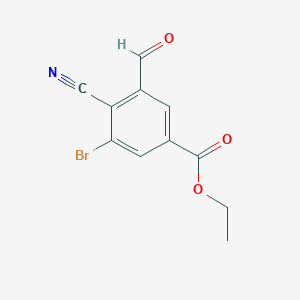 molecular formula C11H8BrNO3 B1409692 Ethyl 3-bromo-4-cyano-5-formylbenzoate CAS No. 1805104-47-5