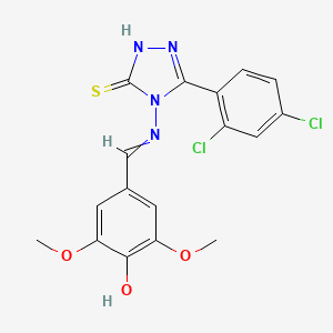 4-({[3-(2,4-dichlorophenyl)-5-sulfanyl-4H-1,2,4-triazol-4-yl]imino}methyl)-2,6-dimethoxyphenol