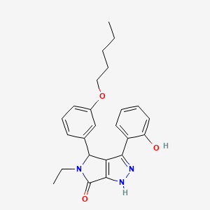 molecular formula C24H27N3O3 B14096936 5-ethyl-3-(2-hydroxyphenyl)-4-[3-(pentyloxy)phenyl]-4,5-dihydropyrrolo[3,4-c]pyrazol-6(1H)-one 