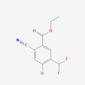 molecular formula C11H8BrF2NO2 B1409694 Ethyl 4-bromo-2-cyano-5-(difluoromethyl)benzoate CAS No. 1807073-47-7