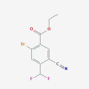 molecular formula C11H8BrF2NO2 B1409695 Ethyl 2-bromo-5-cyano-4-(difluoromethyl)benzoate CAS No. 1805593-84-3