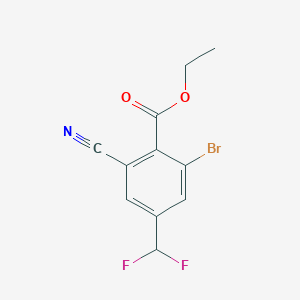 molecular formula C11H8BrF2NO2 B1409696 Ethyl 2-bromo-6-cyano-4-(difluoromethyl)benzoate CAS No. 1807073-42-2