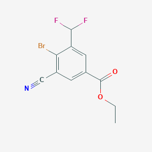 molecular formula C11H8BrF2NO2 B1409698 Ethyl 4-bromo-3-cyano-5-(difluoromethyl)benzoate CAS No. 1807029-89-5