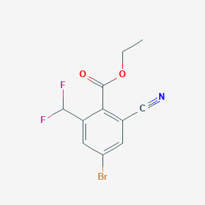molecular formula C11H8BrF2NO2 B1409699 Ethyl 4-bromo-2-cyano-6-(difluoromethyl)benzoate CAS No. 1805411-95-3