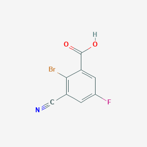 molecular formula C8H3BrFNO2 B1409704 2-Bromo-3-cyano-5-fluorobenzoic acid CAS No. 1805590-57-1