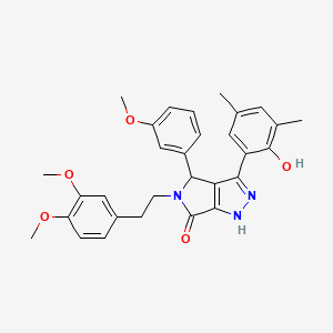 molecular formula C30H31N3O5 B14097047 5-[2-(3,4-dimethoxyphenyl)ethyl]-3-(2-hydroxy-3,5-dimethylphenyl)-4-(3-methoxyphenyl)-4,5-dihydropyrrolo[3,4-c]pyrazol-6(2H)-one 