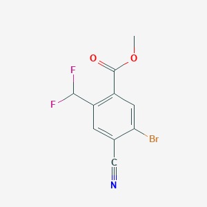molecular formula C10H6BrF2NO2 B1409707 Methyl 5-bromo-4-cyano-2-(difluoromethyl)benzoate CAS No. 1807213-22-4