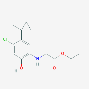 molecular formula C14H18ClNO3 B14097078 Ethyl 2-((4-chloro-2-hydroxy-5-(1-methylcyclopropyl)phenyl)amino)acetate 