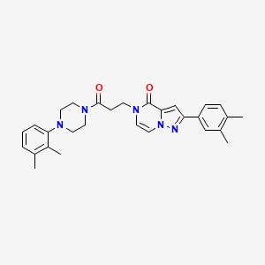 molecular formula C29H33N5O2 B14097091 2-(3,4-dimethylphenyl)-5-{3-[4-(2,3-dimethylphenyl)piperazin-1-yl]-3-oxopropyl}pyrazolo[1,5-a]pyrazin-4(5H)-one 